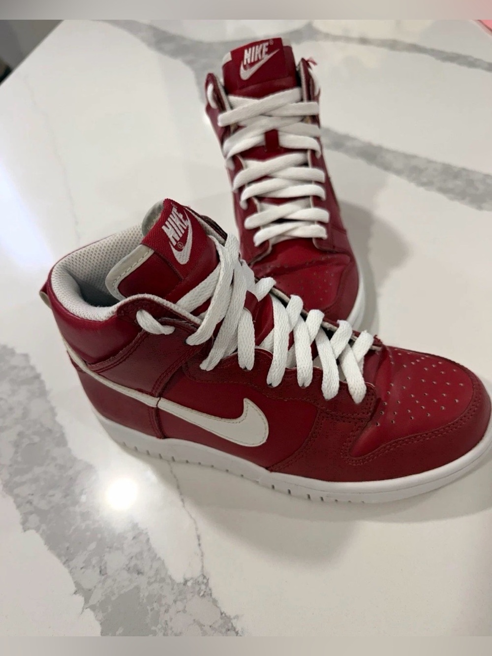 🔥2009 Nike Dunk High Varsity Red / White VTG Chicago GS SB 308319-611 Size 3.5Y